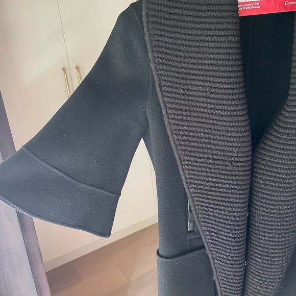 Mackage shawl neck coat with hook eye closure.  Black size small. - Picture 5 of 6